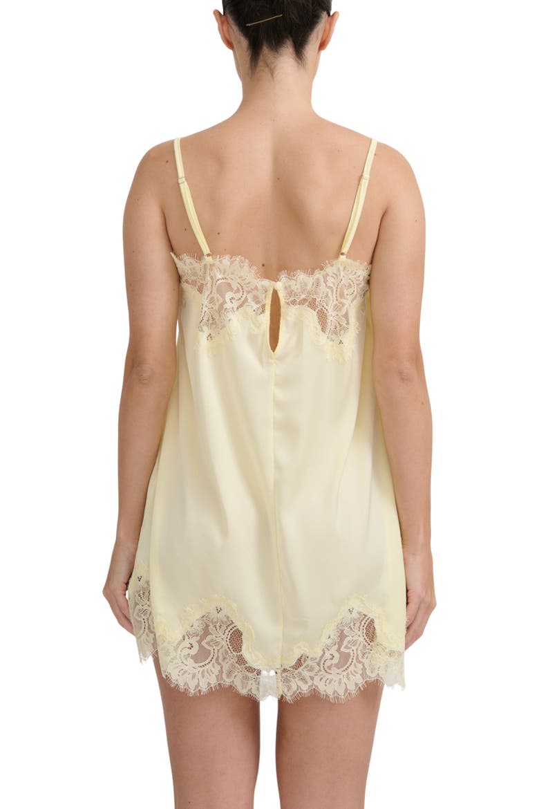 Olivia Lace Trim Slip Chemise, Alternate, color, LIMONCELLO