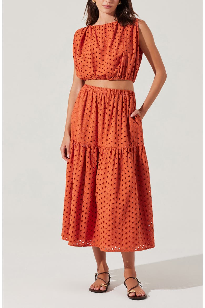 Nalley Sleeveless Eyelet Top, Alternate, color, RUST