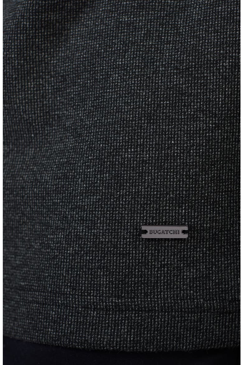 Quarter Zip Cotton Blend Piqué Pullover, Alternate, color, BLACK