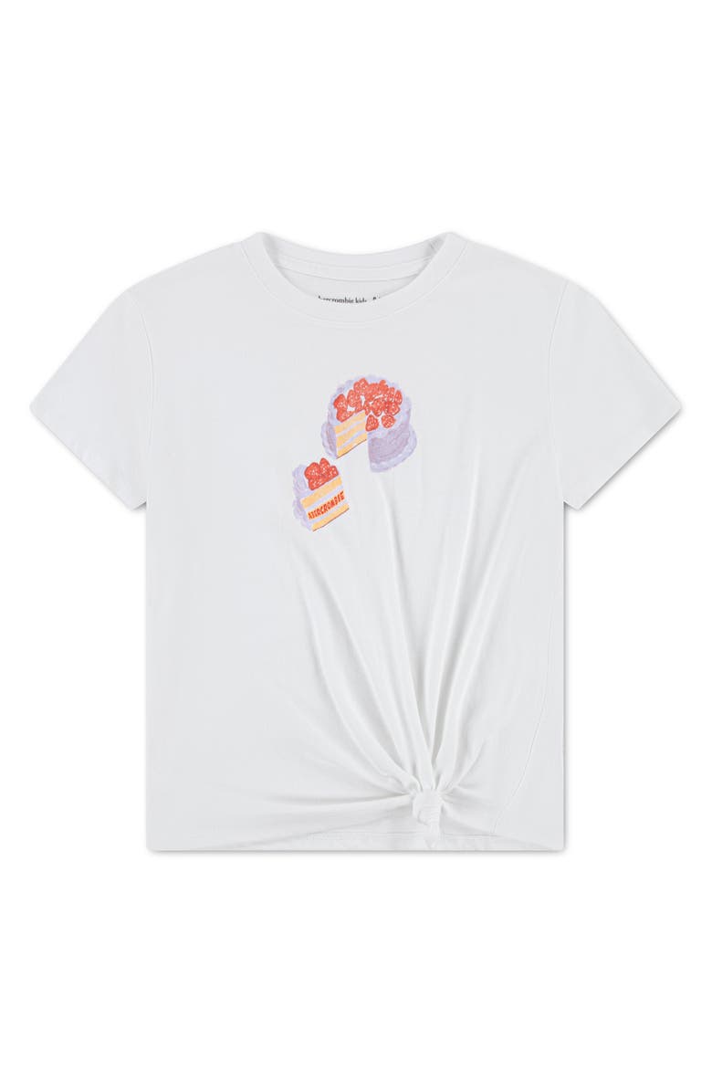 abercrombie kids Kids' Cake Side Knot Graphic T-Shirt, Main, color, Bright White