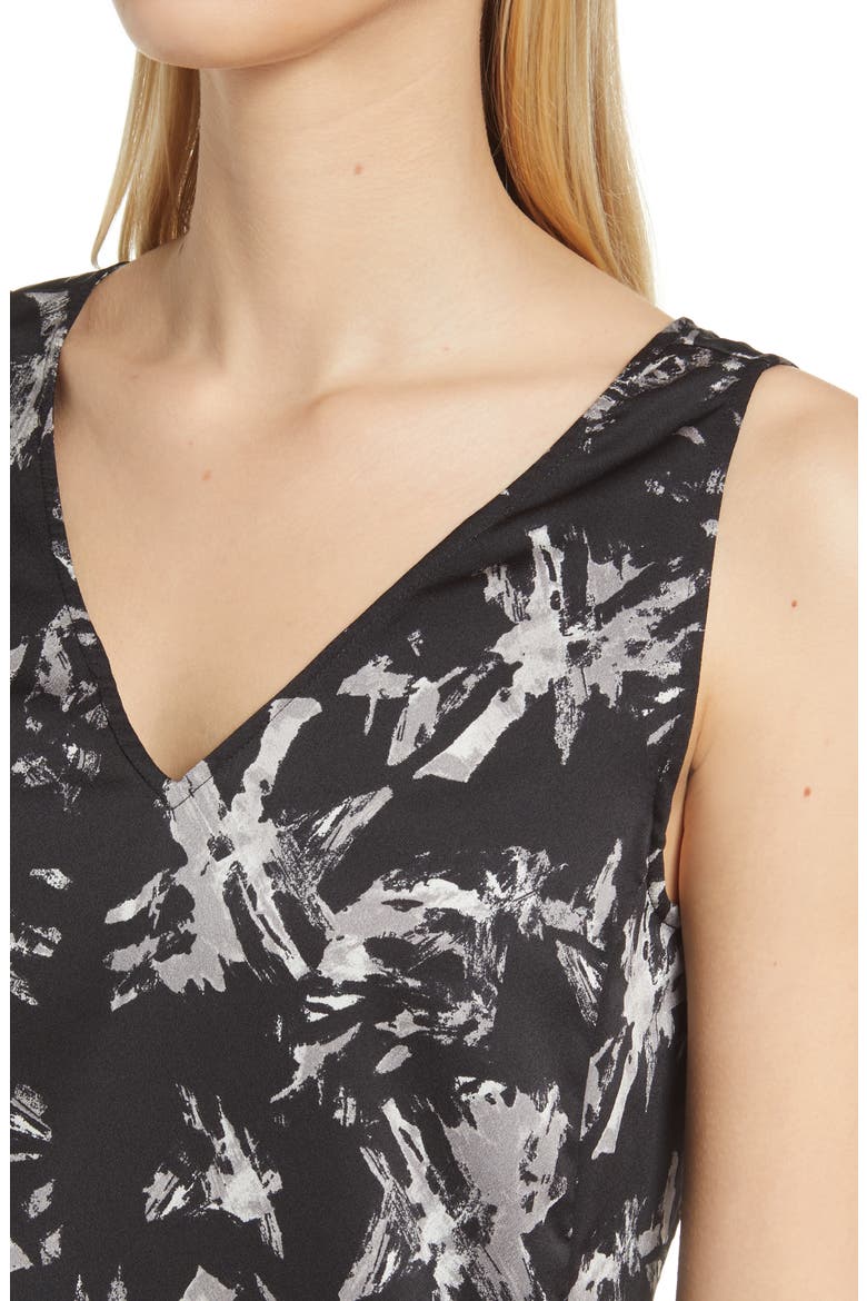 V-Neck Tank Top, Alternate, color, BLACK- SILVER WASH FOIL