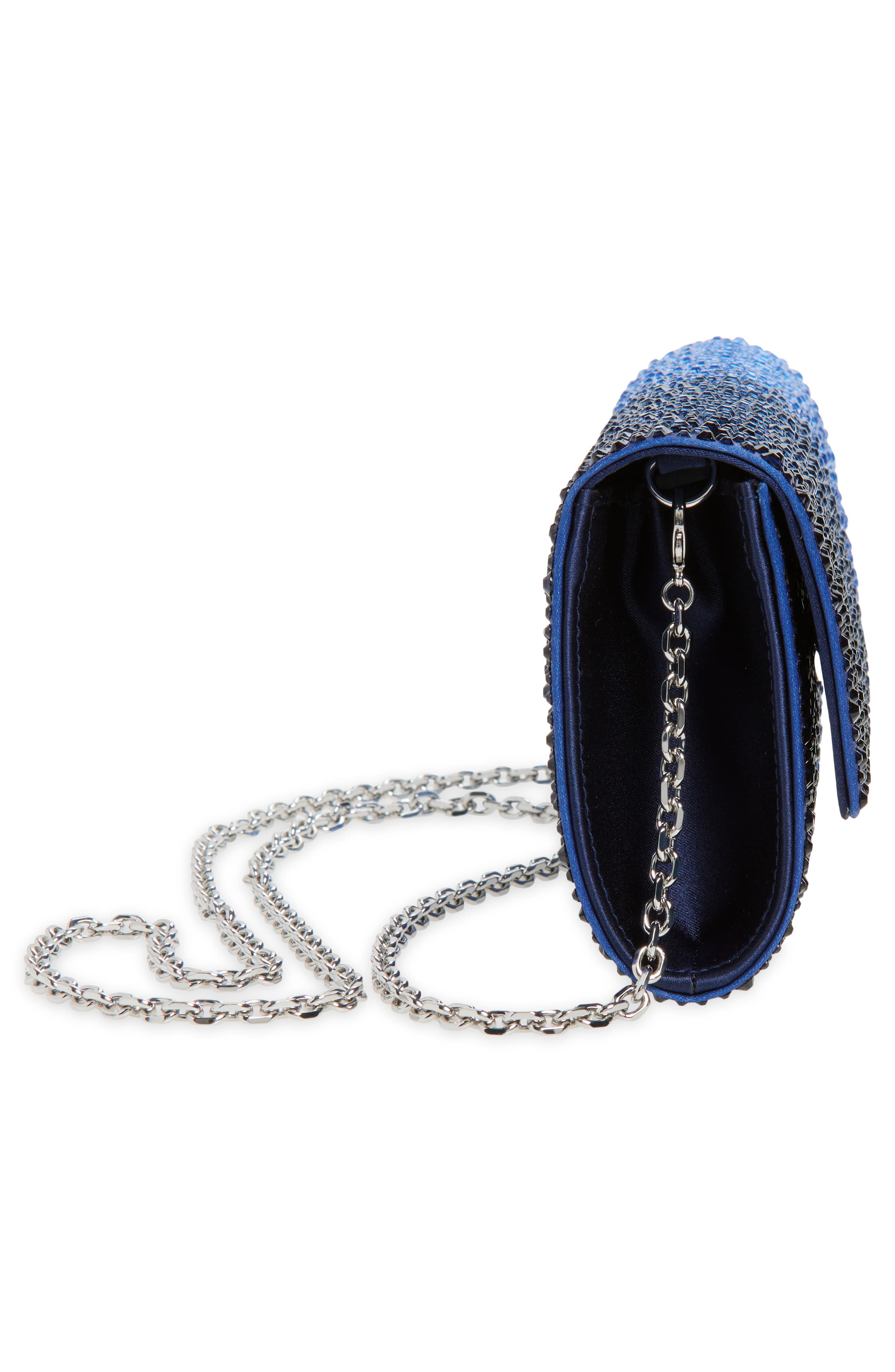 JUDITH LEIBER COUTURE Perry Crystal Embellished Satin Clutch, Alternate, color, 