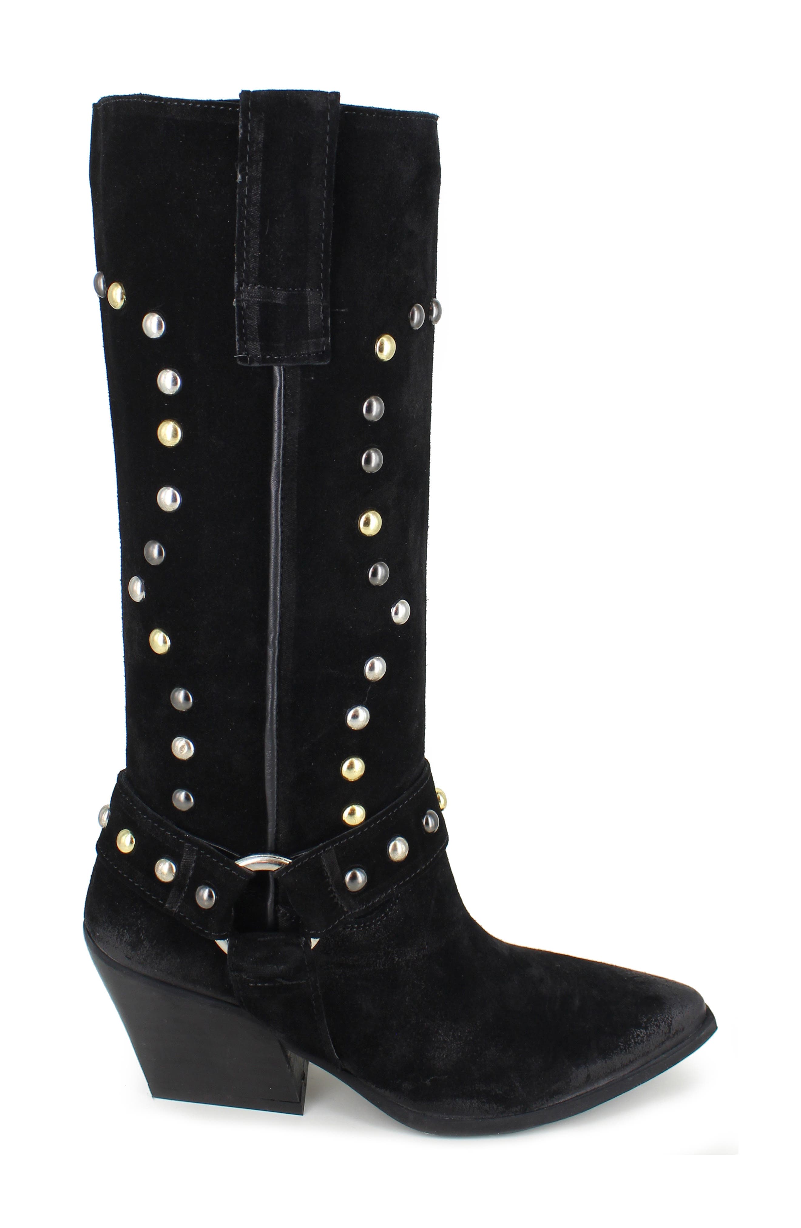 ZIGIny Giana Studded Western Boot, Alternate, color, Black