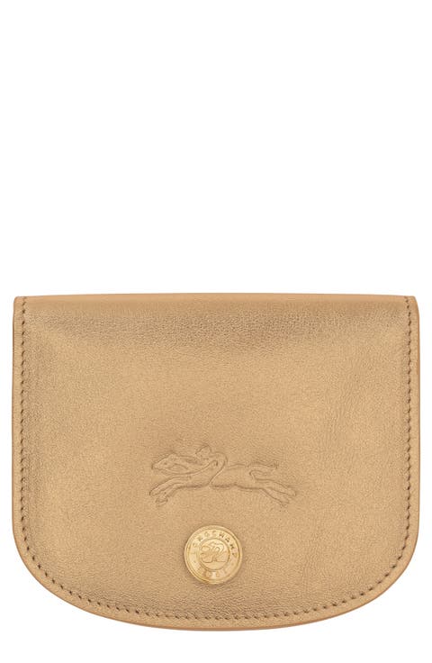 Le Pliage Xtra Gold Leather Flap Card Case