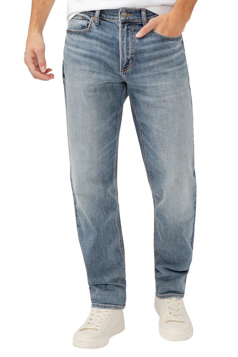 Eddie Athletic Fit Tapered Jeans, Main, color, INDIGO