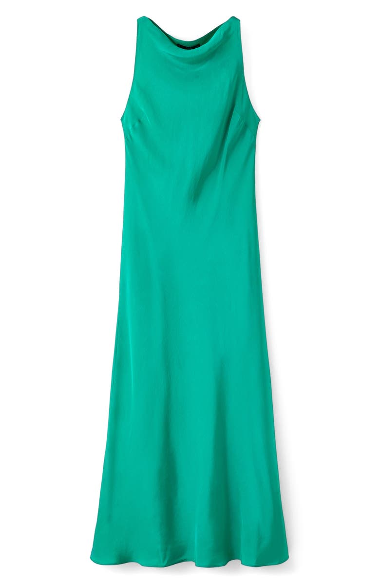 MANGO Sleeveless Satin Cocktail Dress, Alternate, color, Green