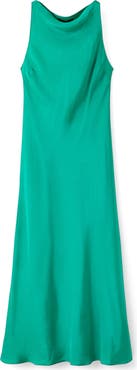 MANGO Sleeveless Satin Cocktail Dress