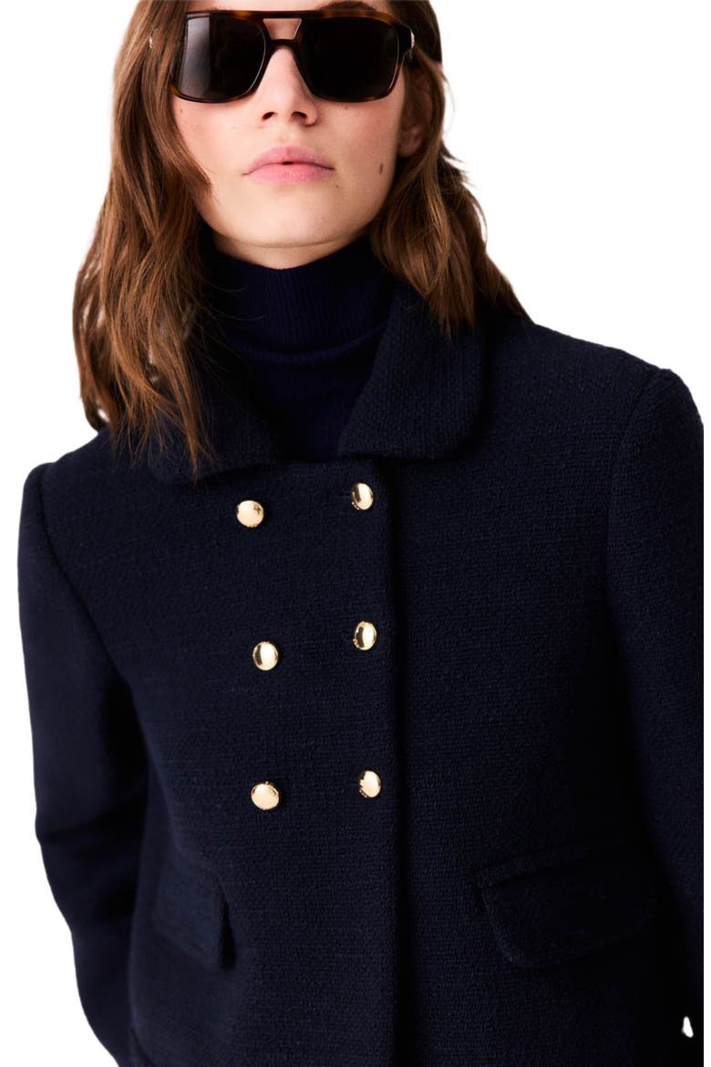 Short tweed jacket, Alternate, color, Navy