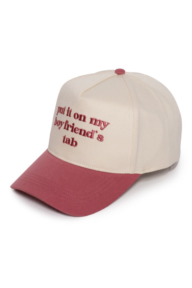 Put it on Boyfriend's Tab Cotton Baseball Cap, Main, color, DUSTY ROSE