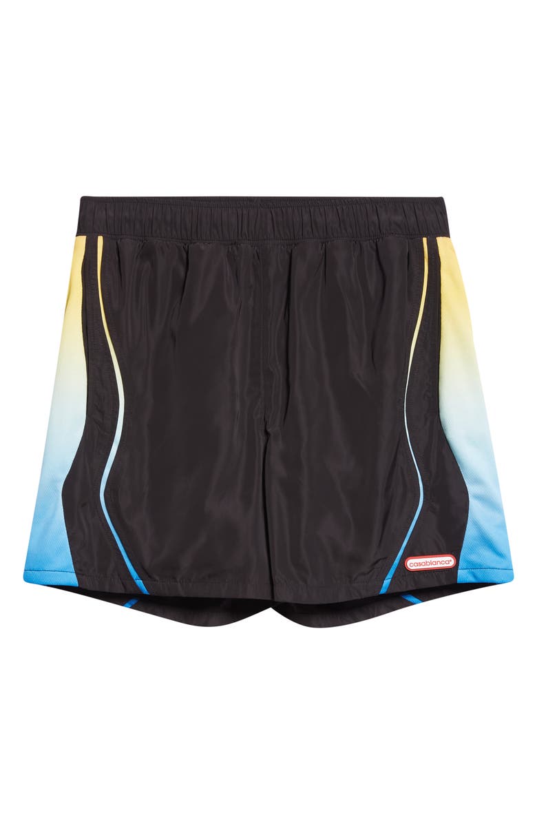 Casablanca Football Windbreaker Shorts, Alternate, color, Birdseye Msh Blk Grdnt