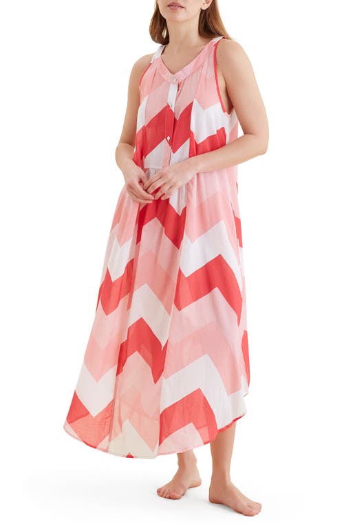 Papinelle Ava Panel Front Cotton Voile Nightgown In Pink