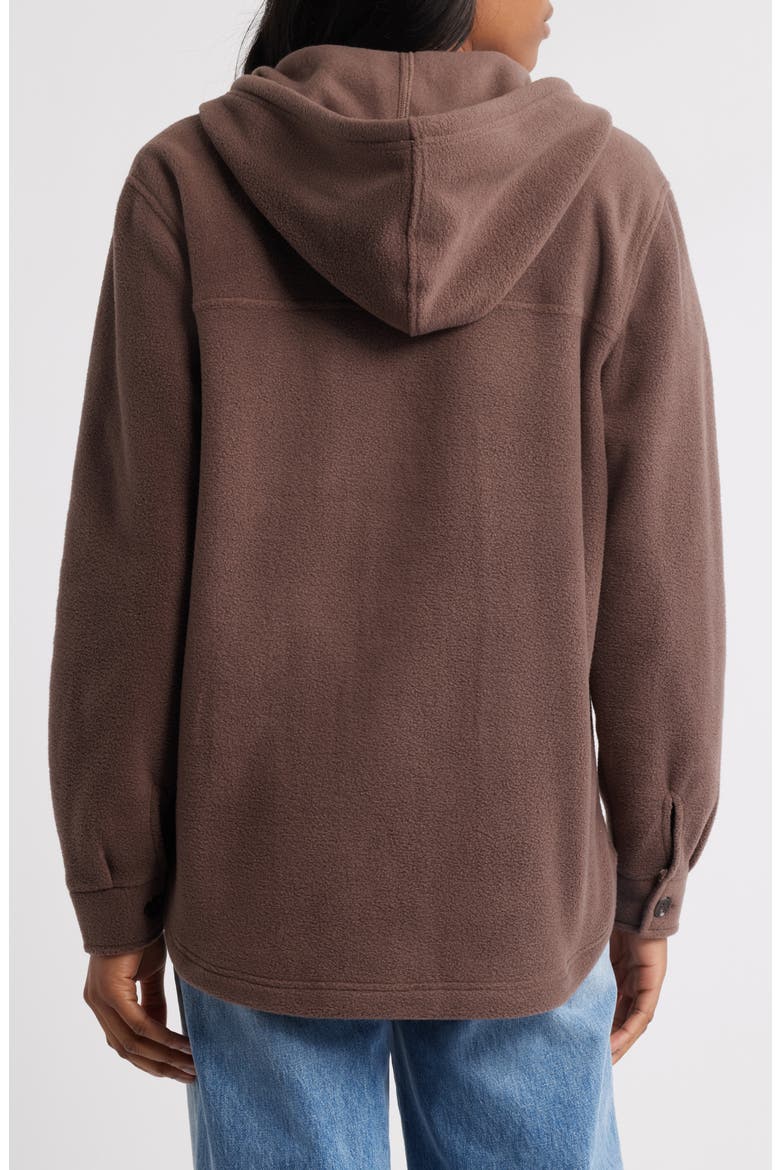 Hooded Fleece Shacket, Alternate, color, MILK CHOCOLATE