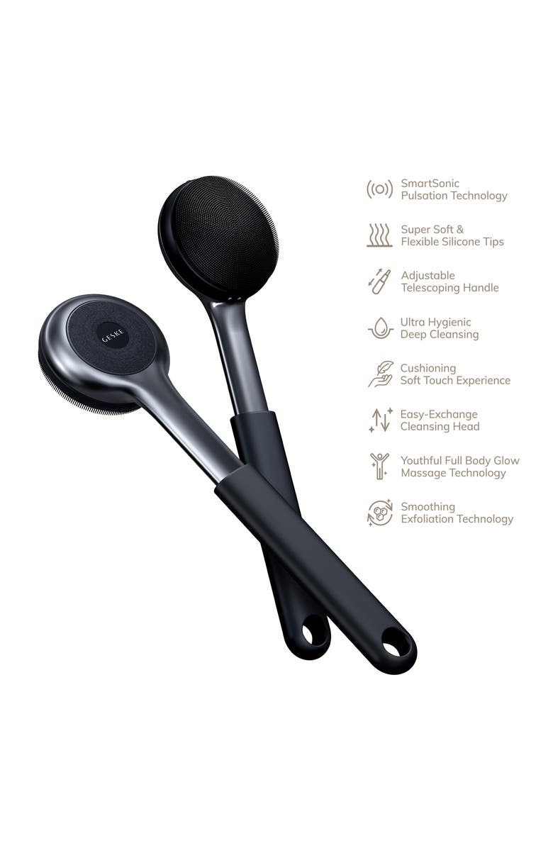 GESKE SmartAppGuided Sonic Full-Body Brush & Intensive Exfoliator | 8 in 1, Alternate, color, Black