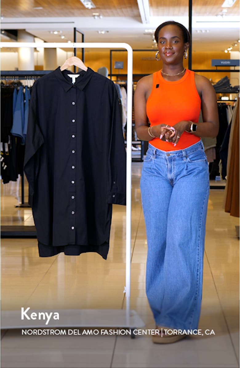 Long Sleeve Cotton Poplin Shirtdress, sales video thumbnail