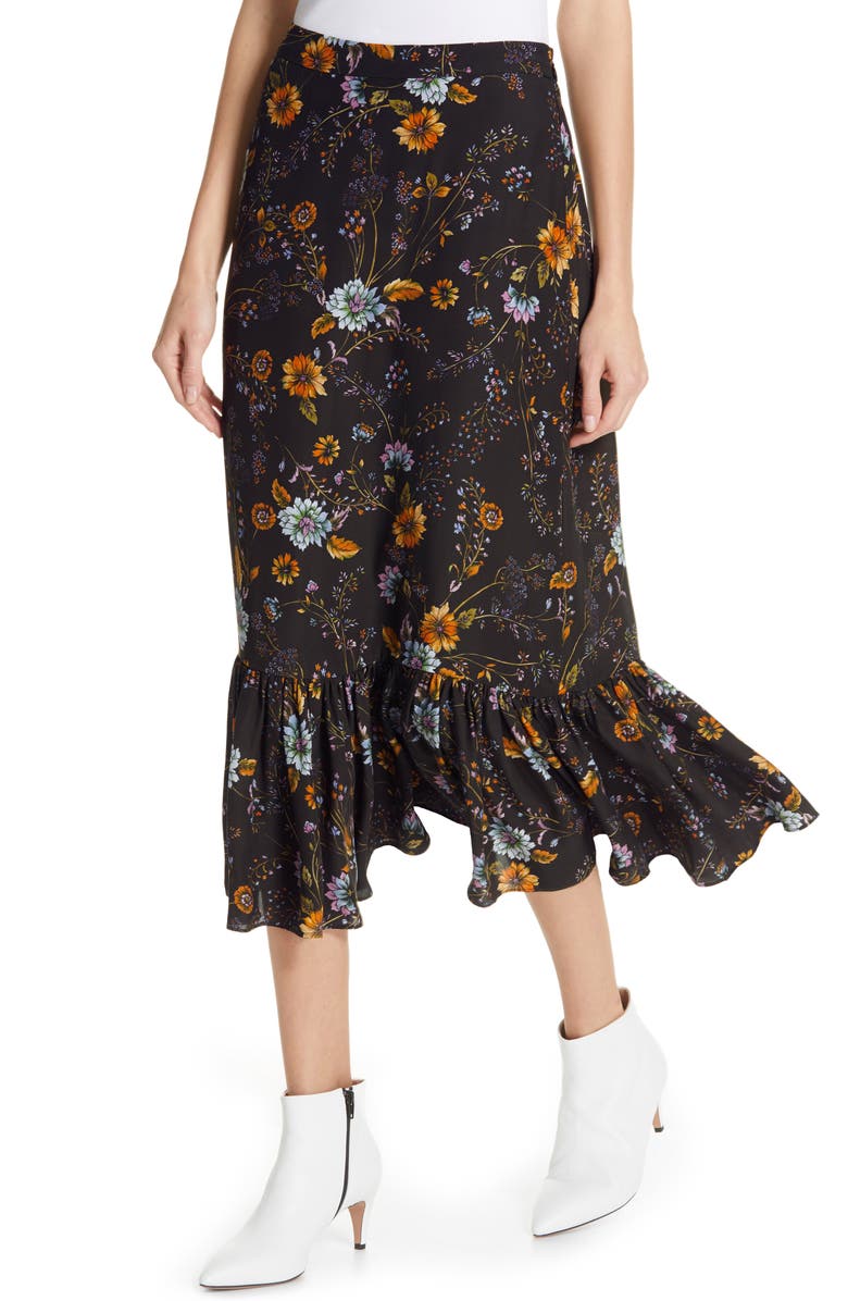 Dolan Kitty Silk Midi Skirt, Alternate, color, 