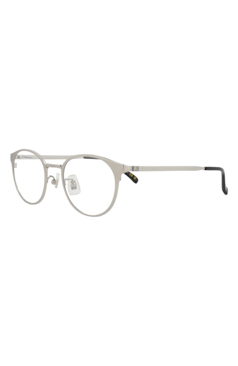 Dunhill 48mm Round Optical Glasses, Alternate, color, Silver Transparent