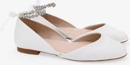 Kailee P Gloria Satin Round Toe Flat with Amaryllis Strap