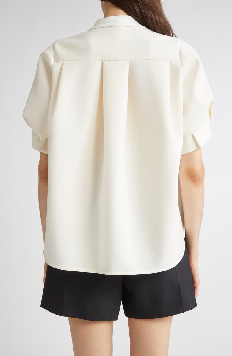 Sacai Suiting Mixed Media Cardigan, Alternate, color, Off White