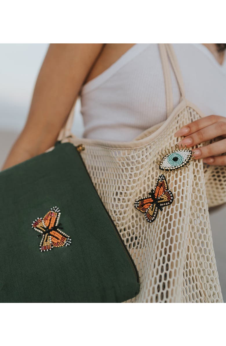 Matr Boomie Bala Mani Beaded Evil Eye Brooch Pin, Alternate, color, Blue