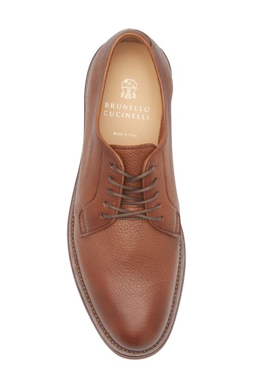 Brunello Cucinelli Leather Derby In C8170 Brown