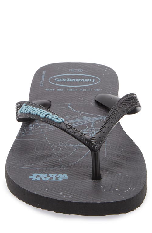 Havaianas Star Wars Flip Flop In Black/black/blue