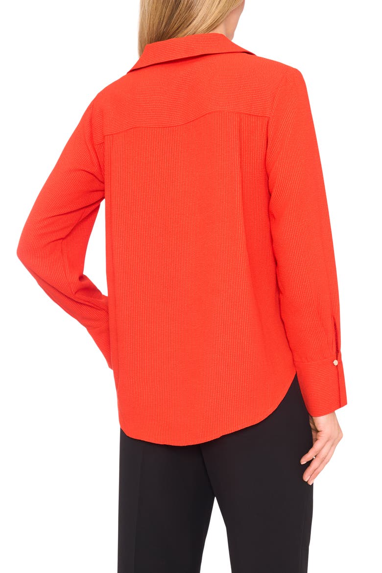 Tonal Stripe Collared Split Neck Top, Alternate, color, POINCIANA