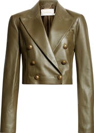 Zimmermann Hypnotic Double Breasted Leather Blazer