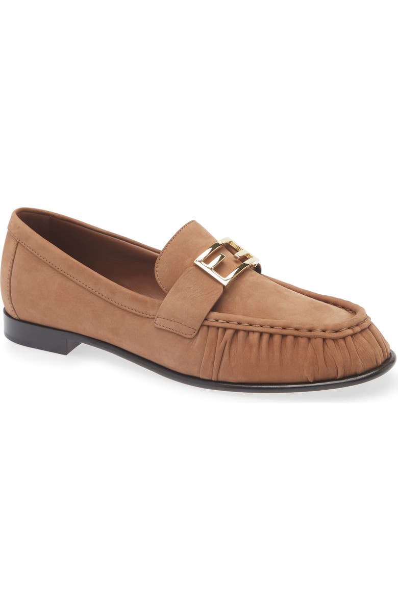 Fendi Baguette Loafer, Main, color, Brown