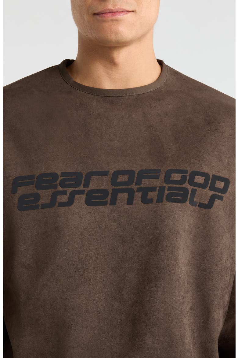 Modern Sueded Fleece Logo Graphic Sweatshirt, Alternate, color, BROWN