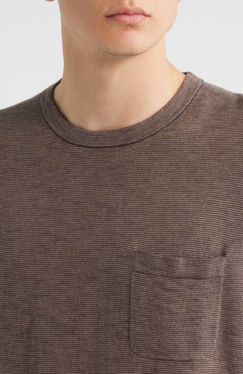 Treasure & Bond Long Sleeve Transitional Sweater, Alternate, color, Brown Seal Stripe