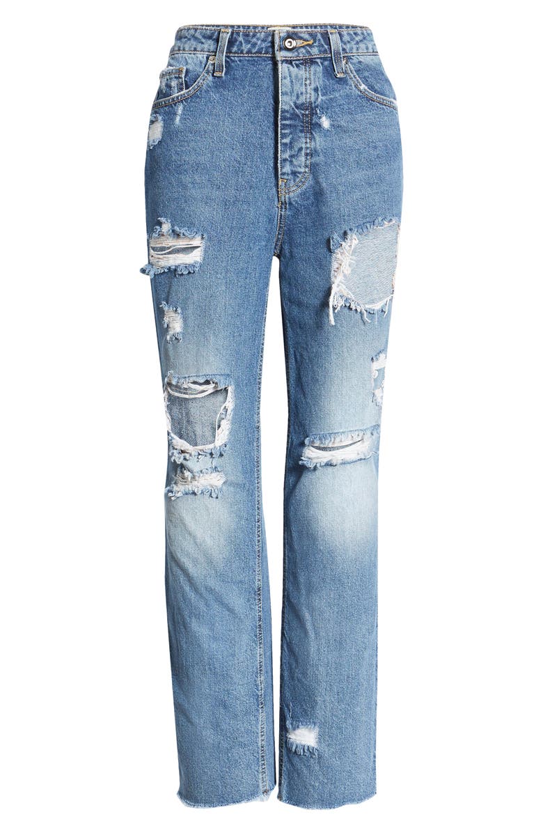 Only Roxy High Waist Straight Leg Jeans, Alternate, color, 