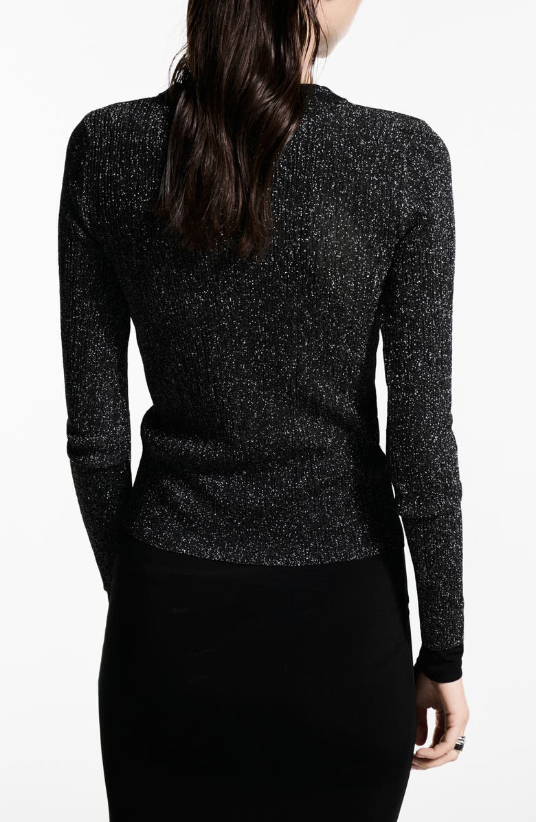 MANGO Metallic Knit Sweater, Alternate, color, 