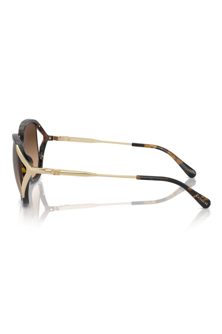 56mm Gradient Square Sunglasses, Alternate, color, DARK TORTOISE