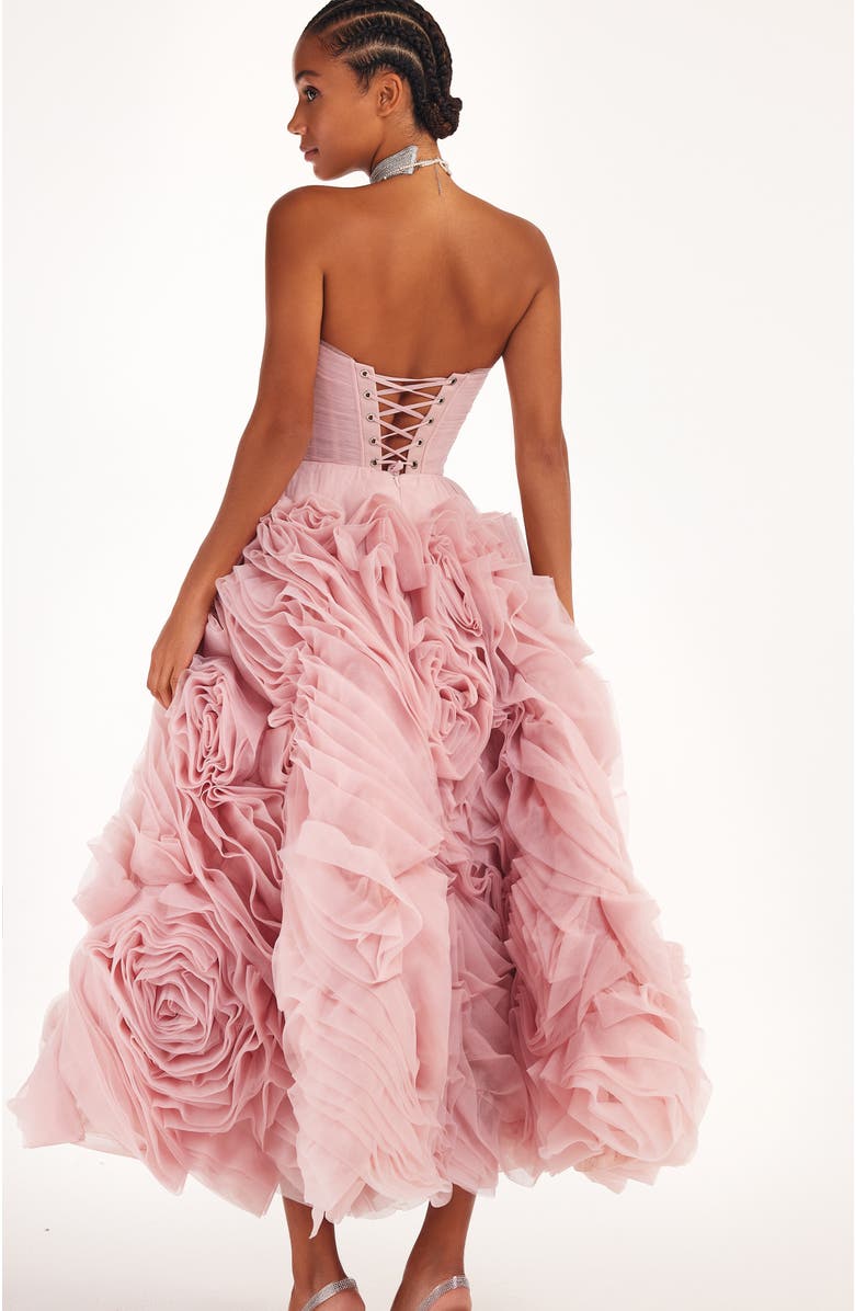 Milla A-Line Tulle Midi Formal Occasion Dress, Alternate, color, Misty Rose