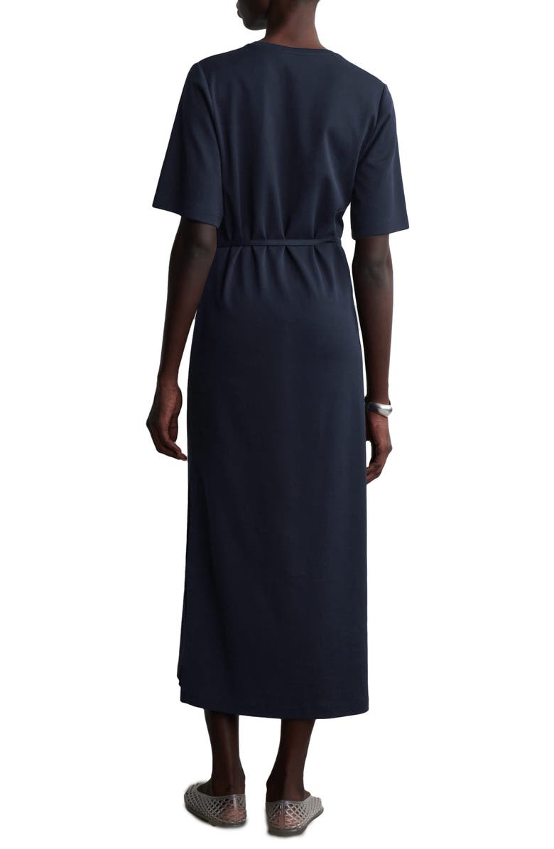 COS Belted Midi T-Shirt Dress, Alternate, color, Blue Dark