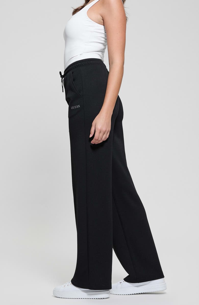 GUESS Gelsey Straight Leg Sweatpants, Alternate, color, Black-Black