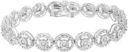 Haus of Brilliance Silver 1.0 Cttw Diamond Nested Circle Miracle Set Open Wheel Link Bracelet
