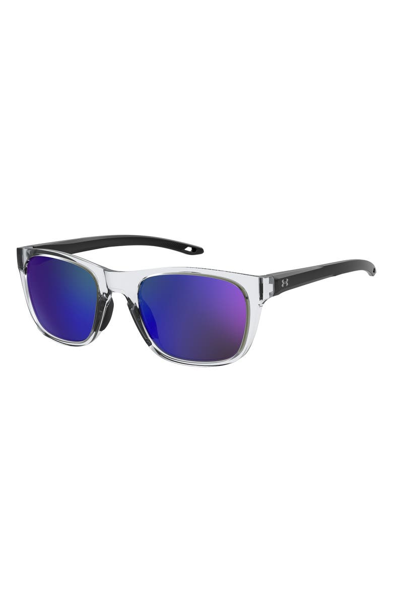 Under Armour 55mm Square Sunglasses, Alternate, color, Crystal