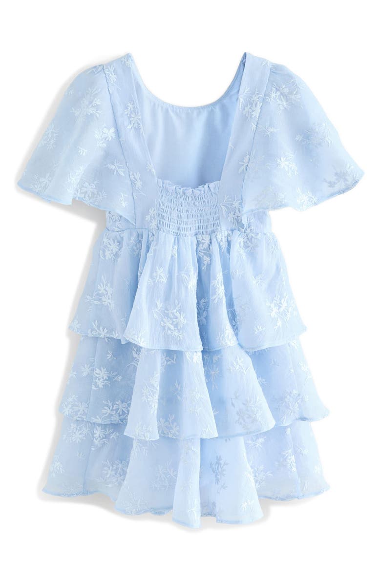 Laura Ashley Kids' Floral Embroidered Tiered Party Dress, Alternate, color,