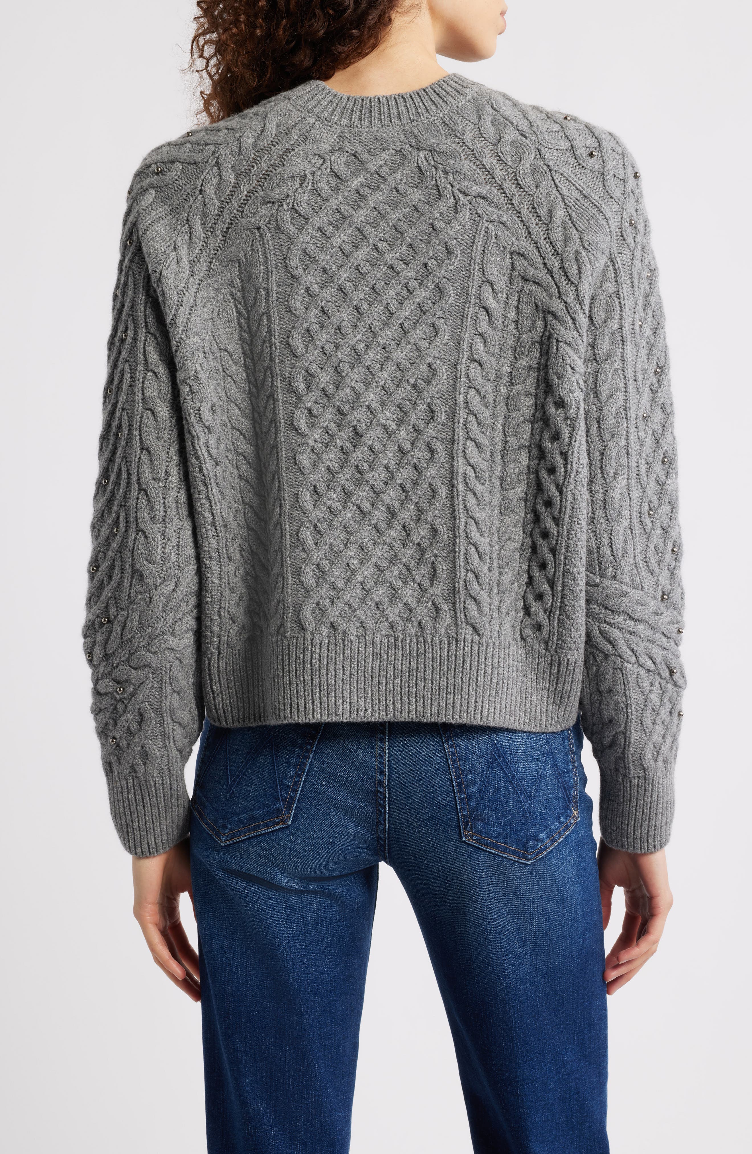 Liz Beaded Crewneck Wool Sweater - image 2