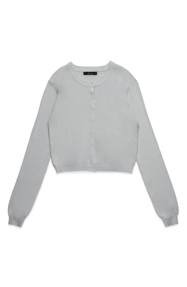 DELUC Clark Crop Cardigan, Main, color, Light Blue