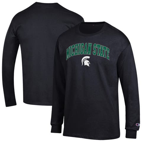 Men's Champion  Black Michigan State Spartans Arch Over Logo Long Sleeve T-Shirt