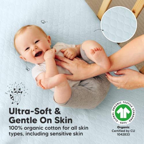 Keababies 2-pack Mavy Protect+ Waterproof Crib Mattress Protector In Frost