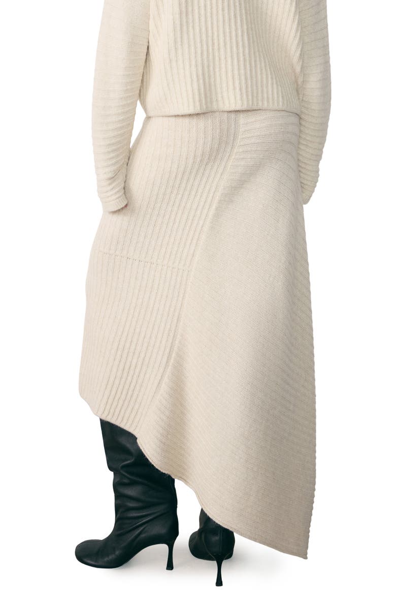 MANGO Granado Asymmetric Rib Sweater Skirt, Alternate, color, 