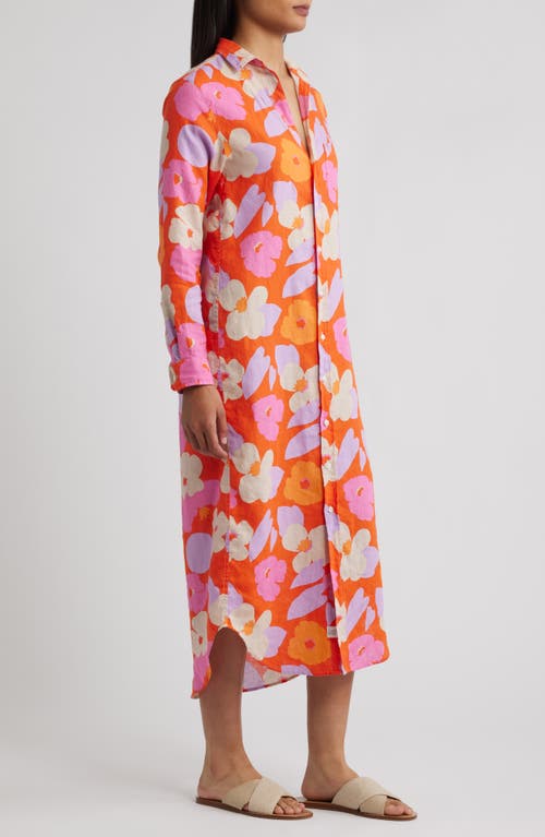 Frank & Eileen Rory Maxi Shirtdress In Orange