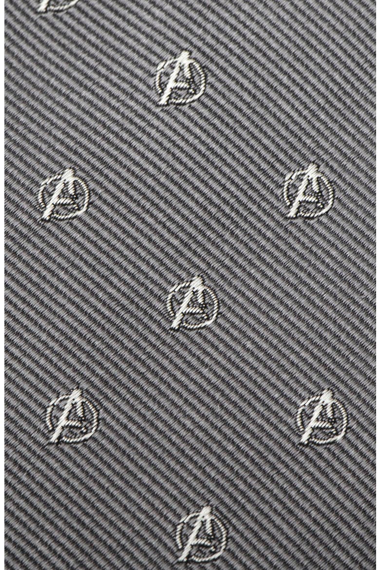 Avengers Silk Tie, Alternate, color, GREY
