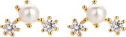 Bearfruit Jewelry Sterling Silver 18k Gold Plated Dawn Pearl Stud Earrings Trendy Minimal