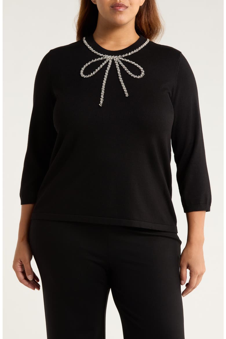 Embellished Crewneck Sweater, Main, color, ANNE BLACK