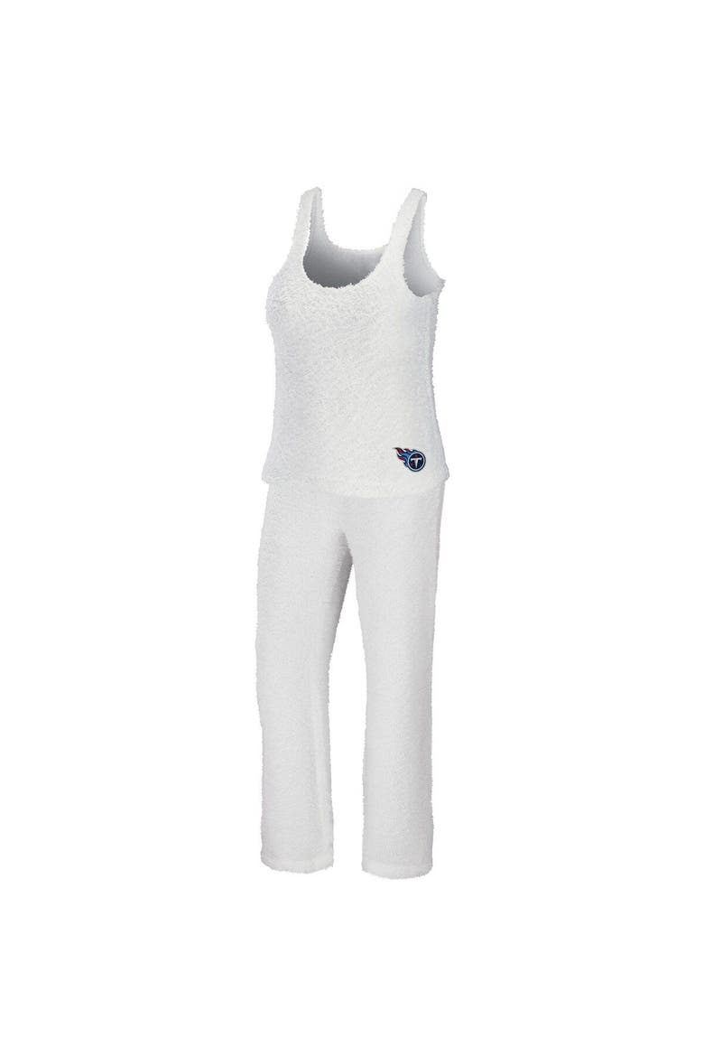 Women's WEAR by Erin Andrews Cream Tennessee Titans Cozy Scoop Neck Tank Top & Pants Sleep Set, Main, color, Cream