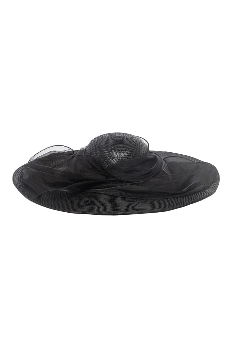 Wide Brim Dress Hat, Main, color, BLACK